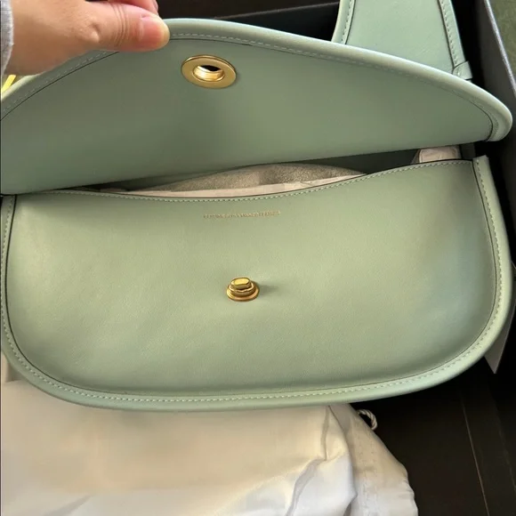 Cashin Carry Small Leather Crescent Bag- light blue - Picture 5 of 7